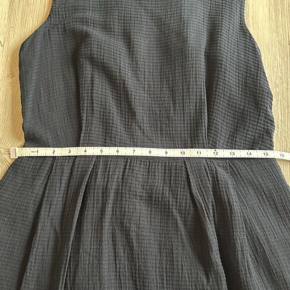 Gap 100% Cotton Black Sleeveless Lined Dress With Pockets Size 10 - Picture 4 of 7